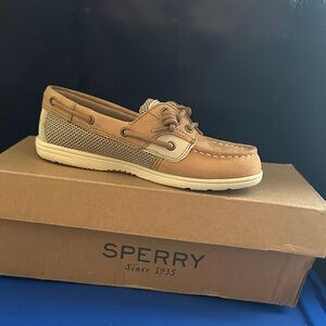 Sperry Kids Tan and Cream Boat Shoes
